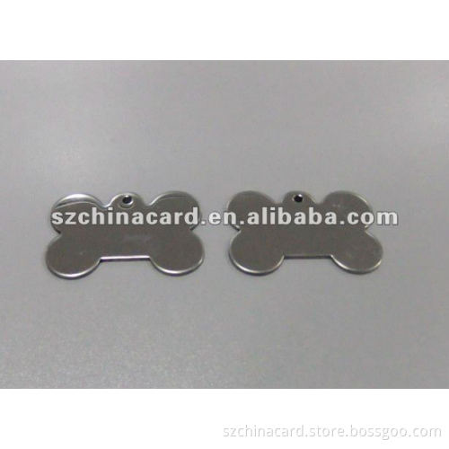 bone shaped plain pet dog tag